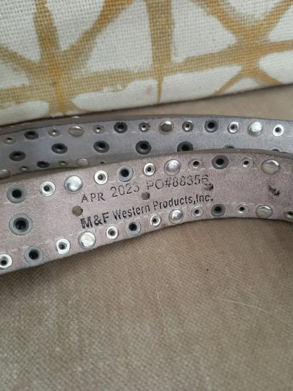 Angel ranch high end leather cow hide tlrhinwstonw Studded cowgirl belt Texas 30